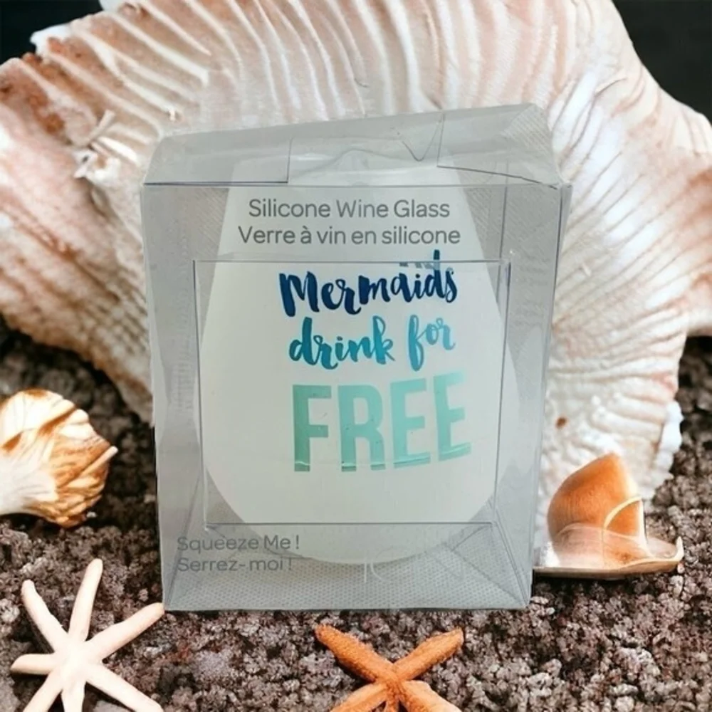 Icing Squeeze Me Silicone Wine Glass Mermaids Drink For Free Novelty Cup NIB Fun